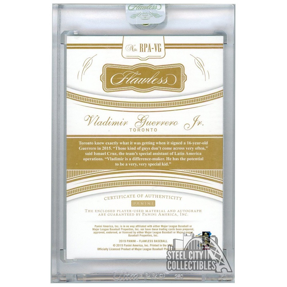 Vladimir Guerrero Jr 2019 Panini Flawless Rookie Patch Autograph