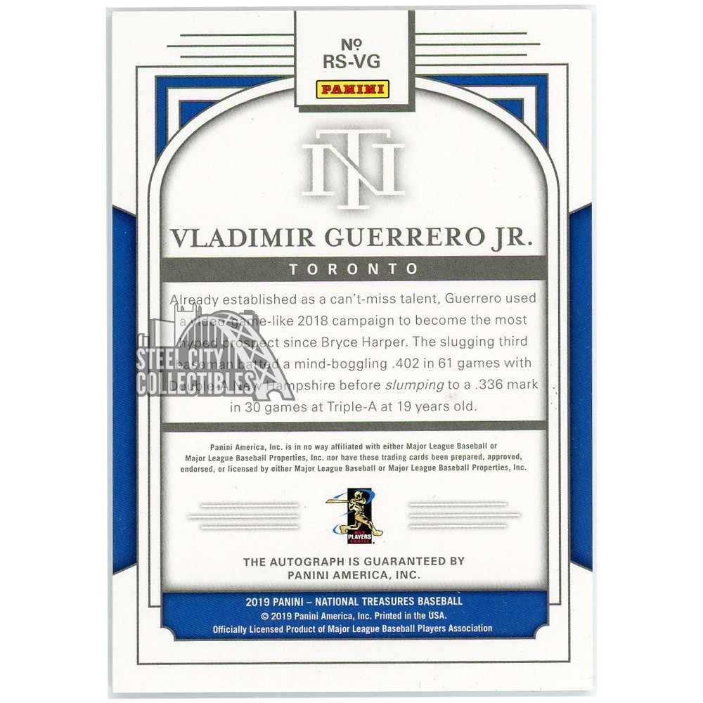 Vladimir Guerrero Jr 2019 Panini National Treasures Rookie