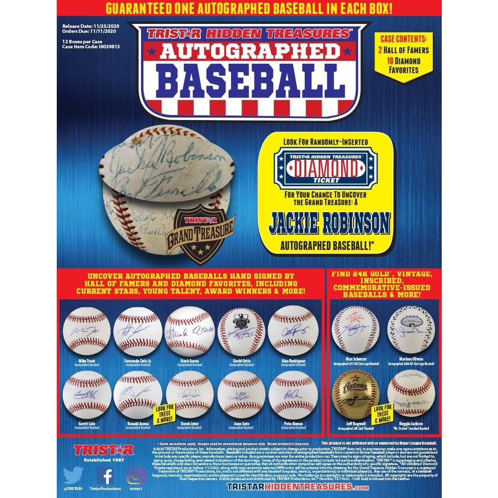 2020 Tristar Hidden Treasures Autographed Baseball Series 11 Hobby 
