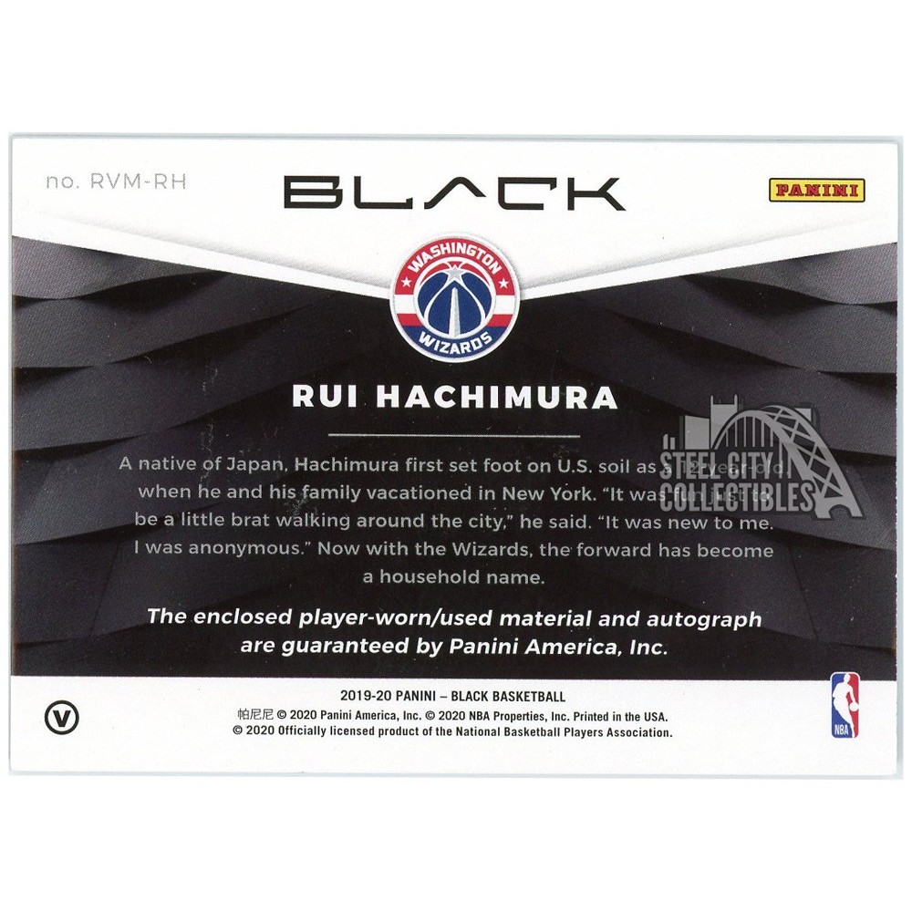 Rui Hachimura 2019-20 Panini Black Holo Gold Rookie