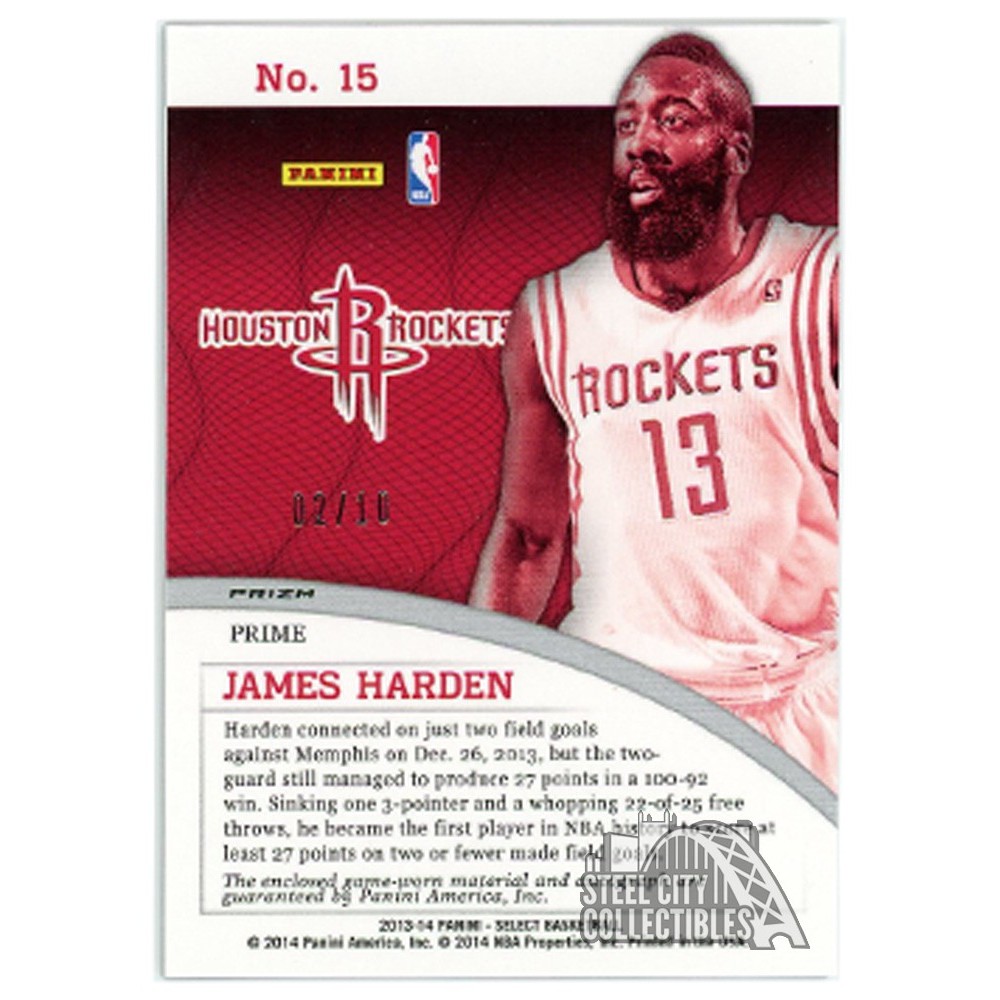 James Harden 2013-14 Panini Select Gold Patch Autograph Card #15