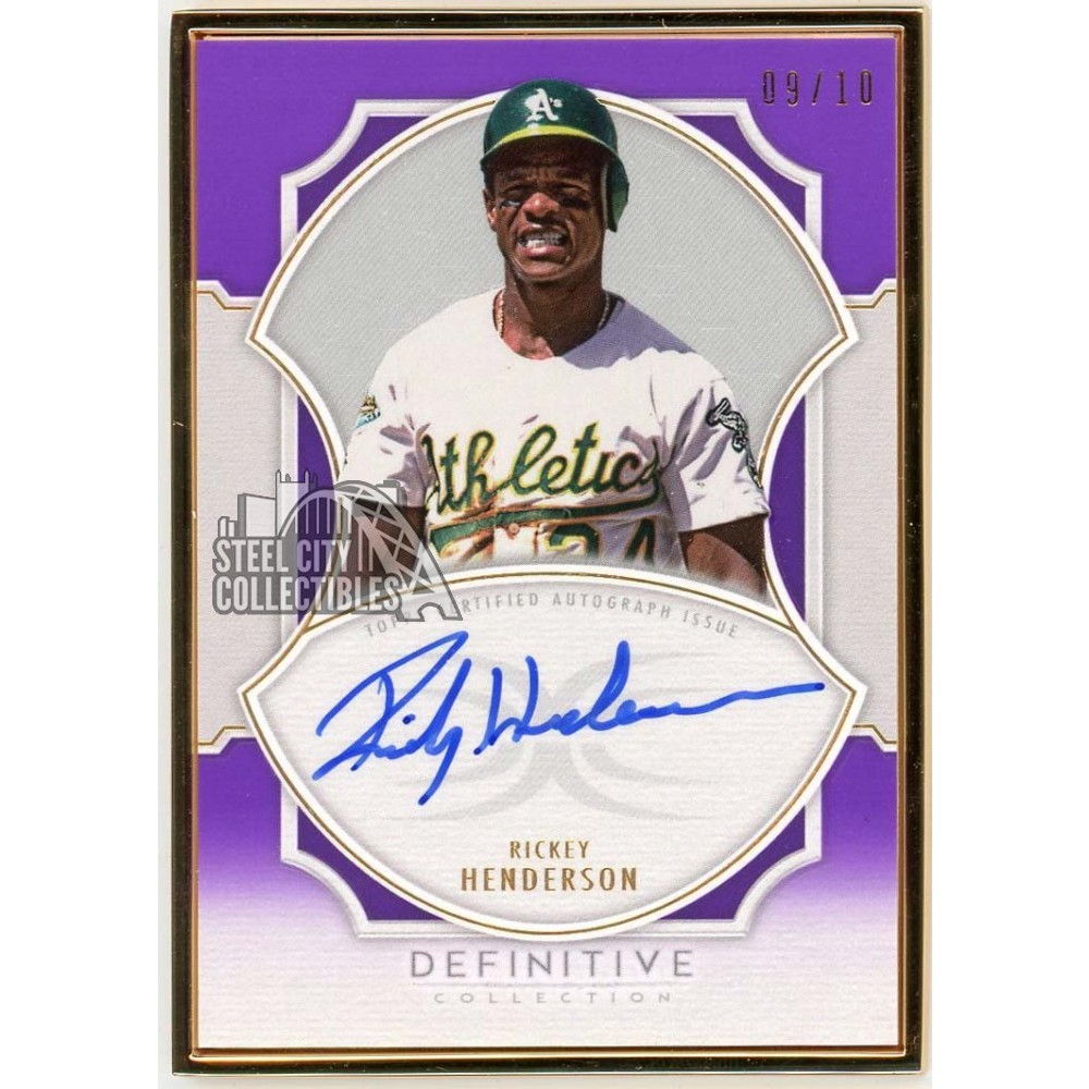 Rickey Henderson 2020 Topps Definitive Framed Purple Autograph