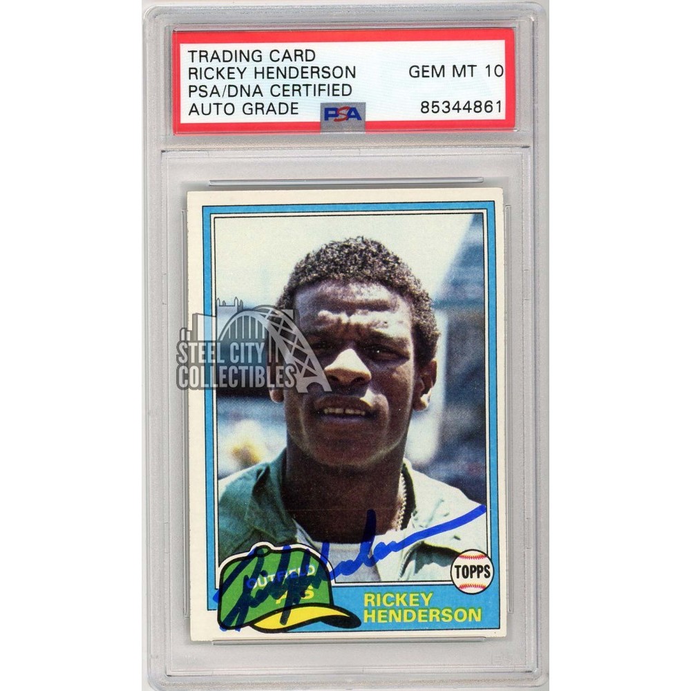Rickey Henderson 1981 Topps Autograph Card #261 PSA/DNA 10 | Steel
