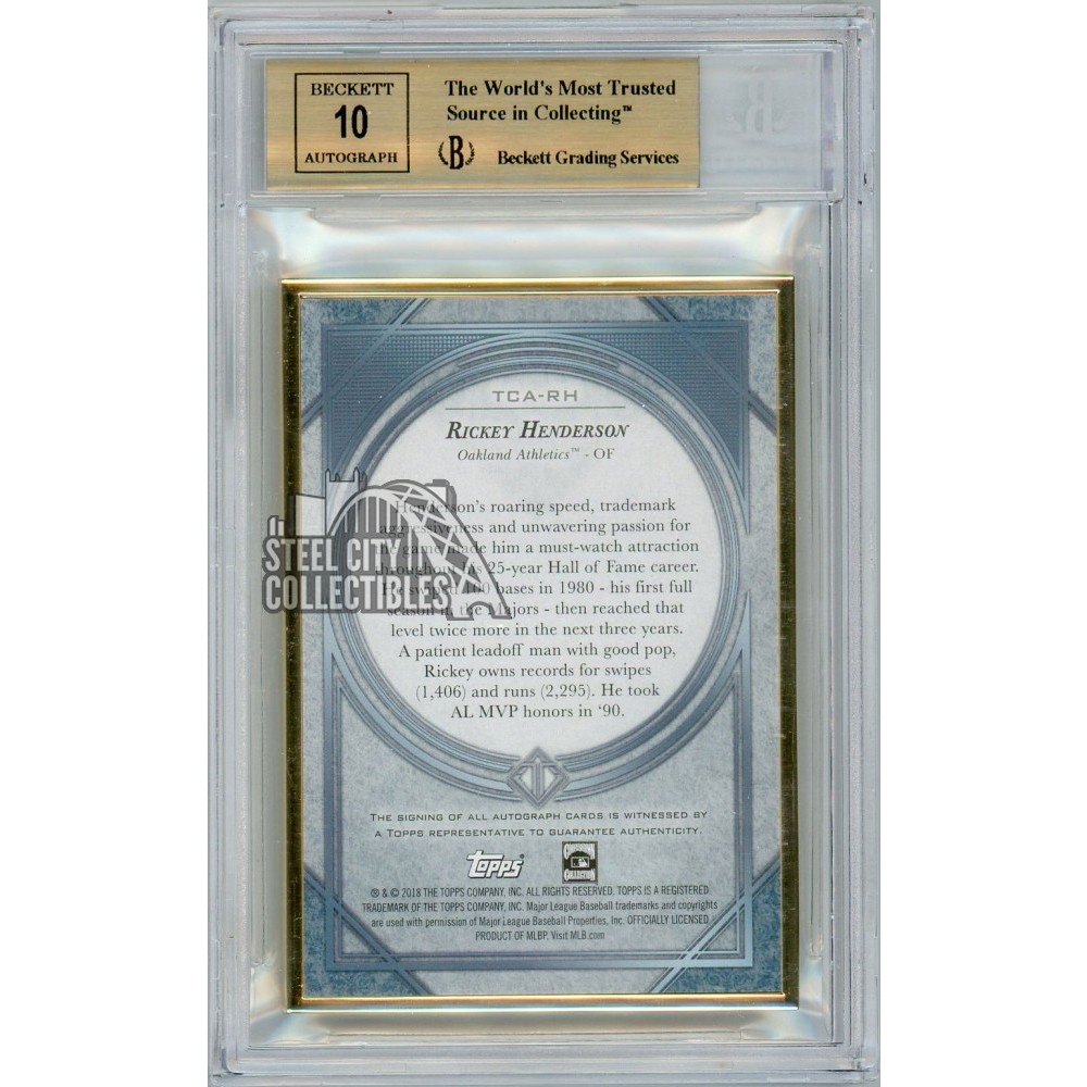 Rickey Henderson 2018 Topps Transcendent Autograph Card #TCA-RH 5