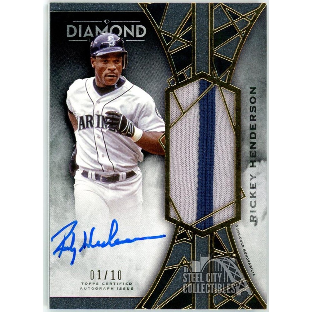 Rickey Henderson 2022 Topps Diamond Icons Jumbo Patch Auto Card