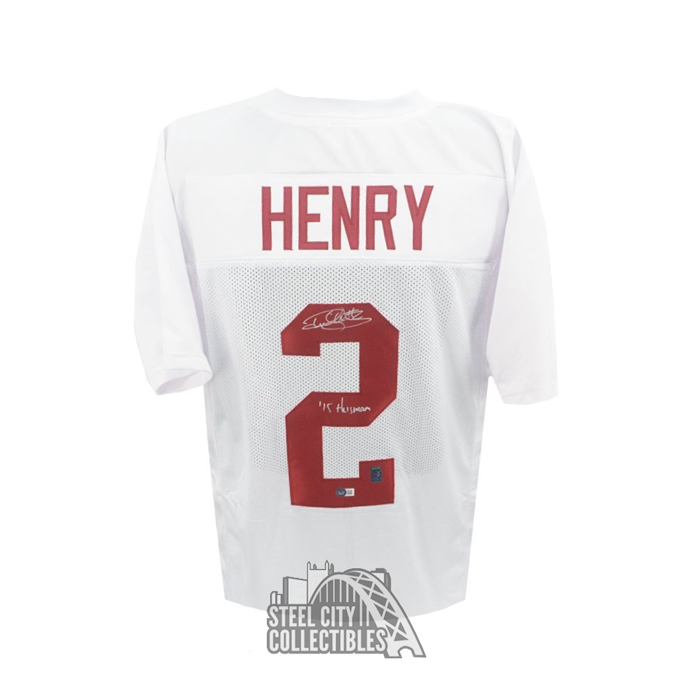 Derrick Henry Autographed Alabama Heisman 15 Custom White Football Jersey -  BAS