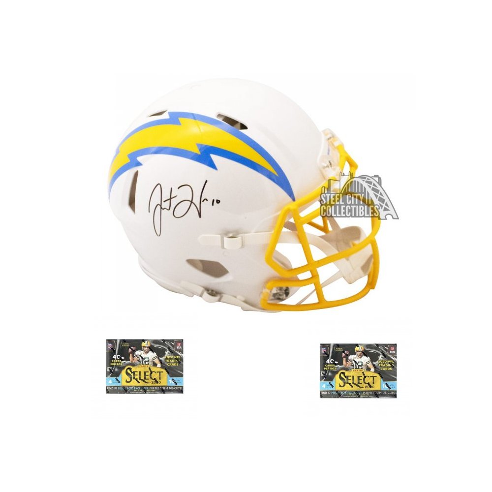 2020 Panini Select Football Mega 4-Box Random Division Group Group Break - Prize - Justin Herbert Autographed Chargers Speed Authentic Full-Size Football Helmet - BAS COA #1 - Tyler