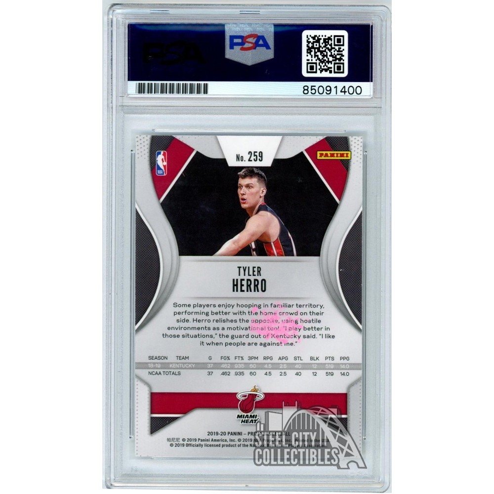 Tyler Herro 2019-20 Panini Prizm Rookie Auto Card PSA/DNA 10 (Pink