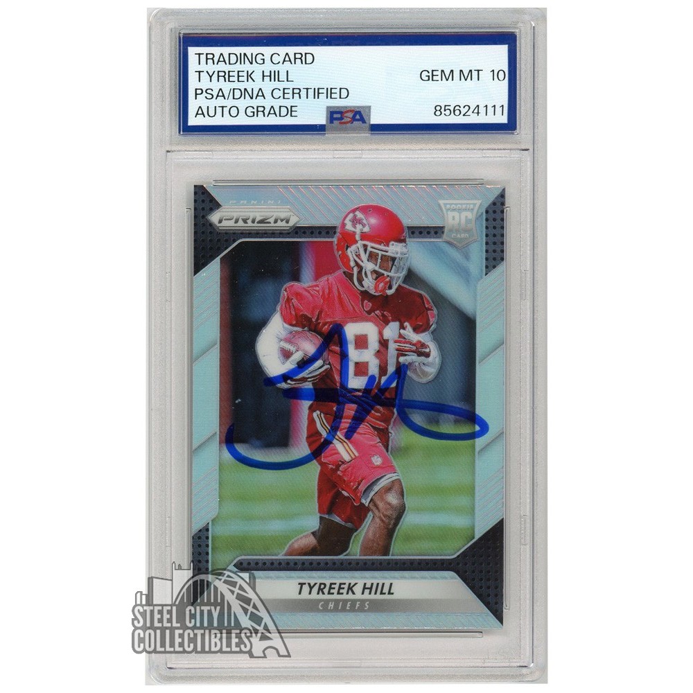 tyreek hill graded card Tyreek Hill Autographed '16 Panini Prizm 296 10 Grade Trading Card Bec –  Super Sports Center