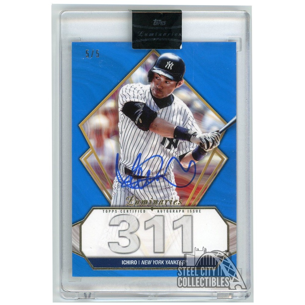 Ichiro 2022 Topps Luminaries Hit Kings Blue Autograph Card