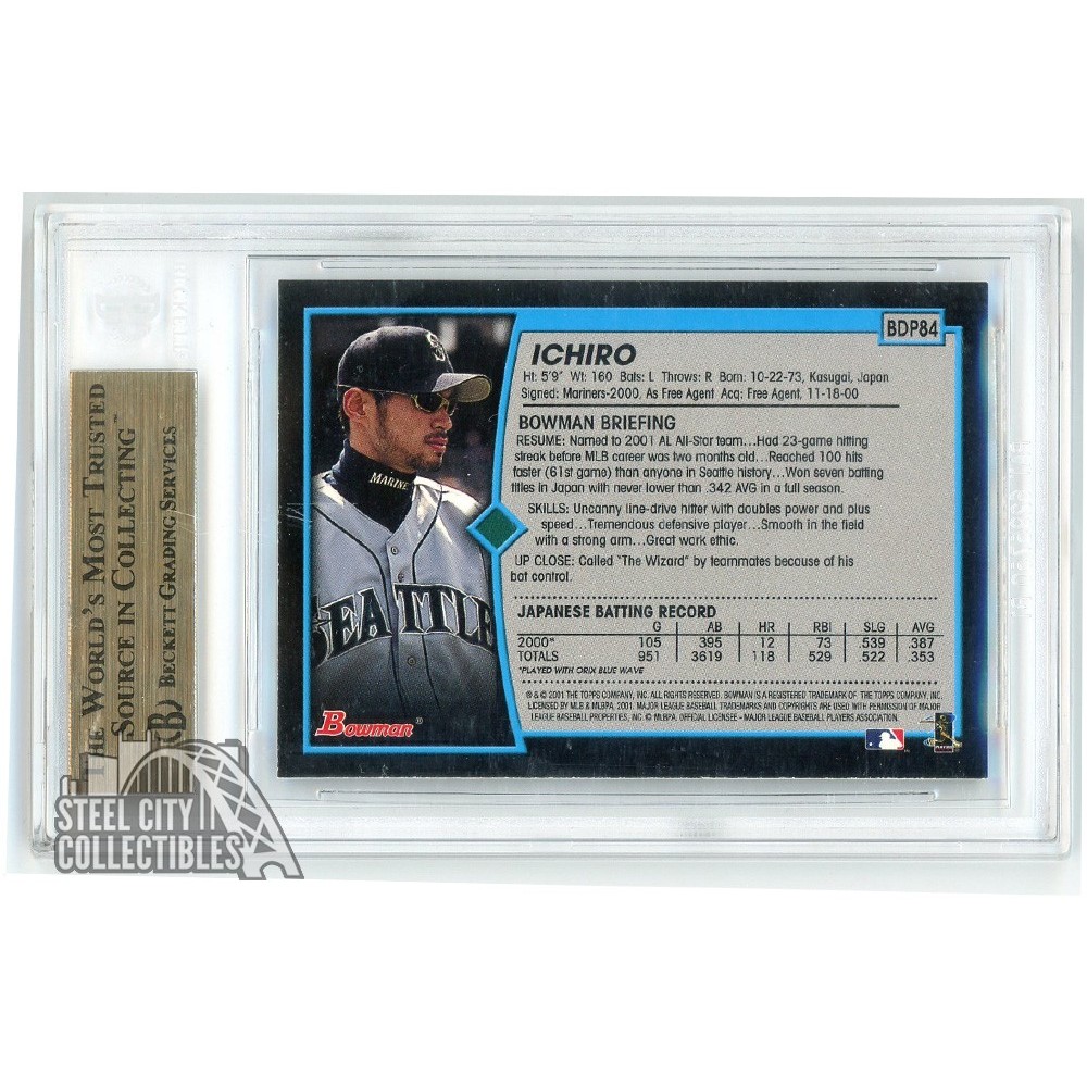 Ichiro Suzuki 2001 Topps Bowman Draft Picks Rookie BGS 9.5