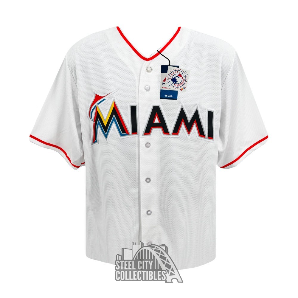 Ichiro Suzuki Autographed Miami Marlins Majestic White Baseball
