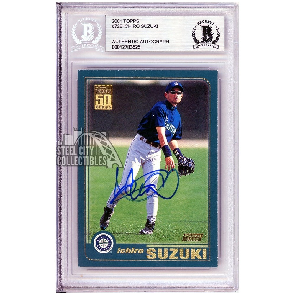 Topps イチロー 2001オールスタールーキー メダリオン Ichiro Ichiro Suzuki 2001 Topps Rookie Autograph Card #726 BAS