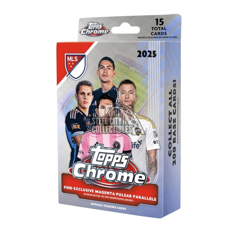 2025 Topps Chrome MLS Soccer Hanger Box | Steel City Collectibles