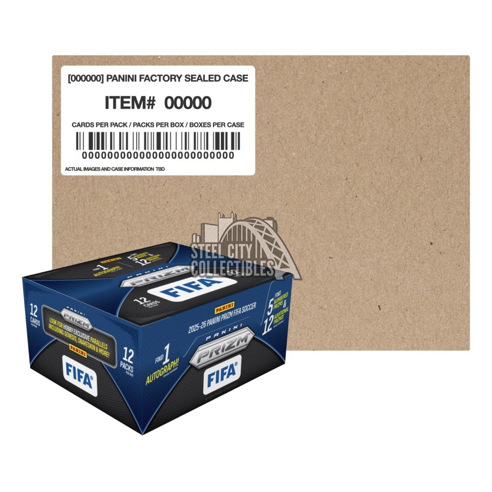 2025-26 Panini Prizm FIFA Soccer Hobby 12-Box Case | Steel City
