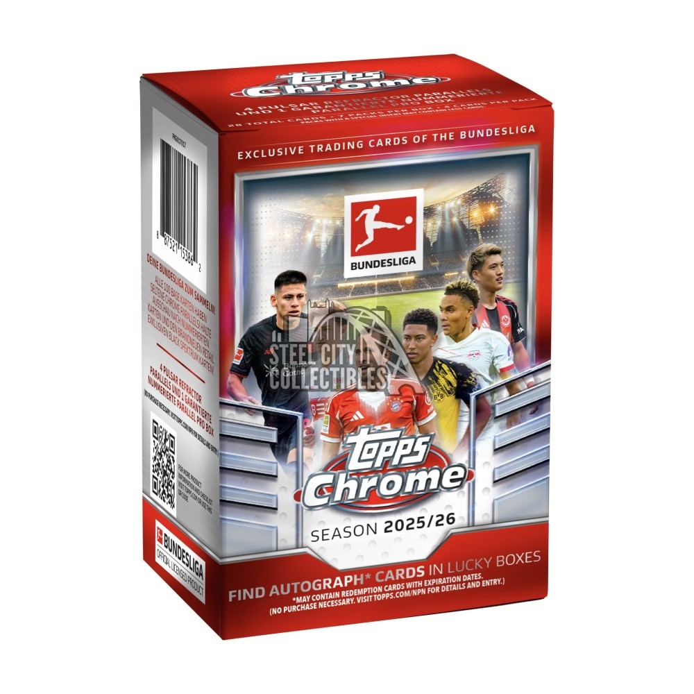 2025-26 Topps Chrome Bundesliga Soccer Blaster Box | Steel City
