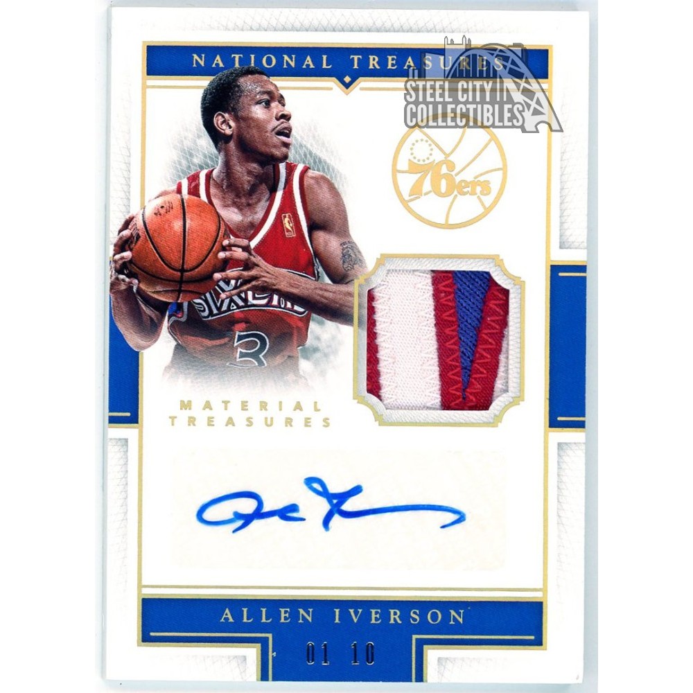 Allen Iverson 2015-16 Panini National Treasures Patch Auto Card