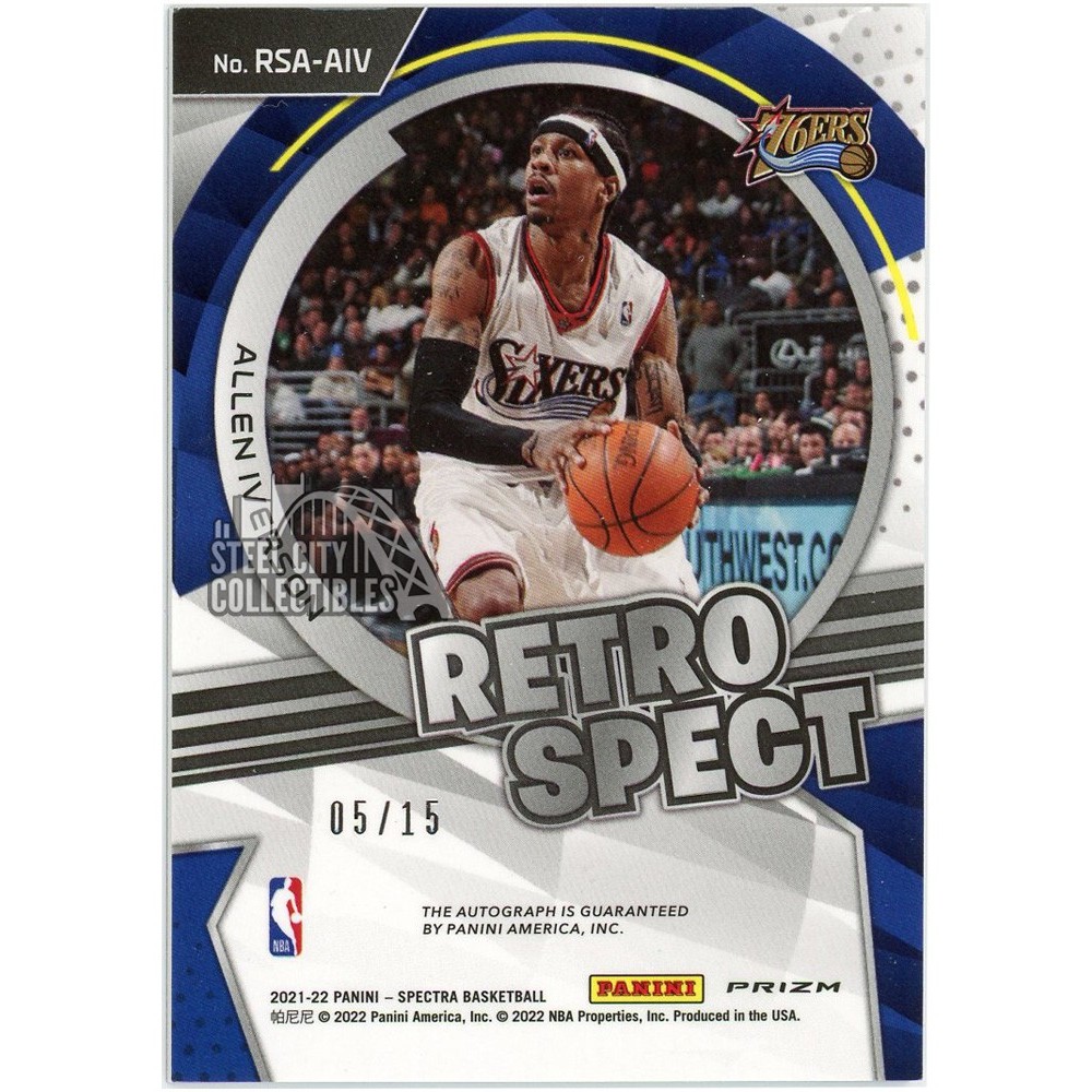 Allen Iverson 2021-22 Panini Spectra Retrospect Auto #RSA
