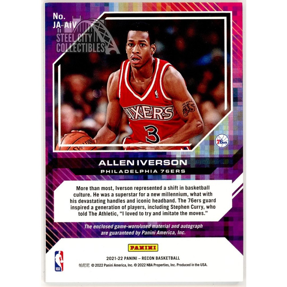 Allen Iverson 2021-22 Panini Recon Patch Autograph Card #JA-AIV 11