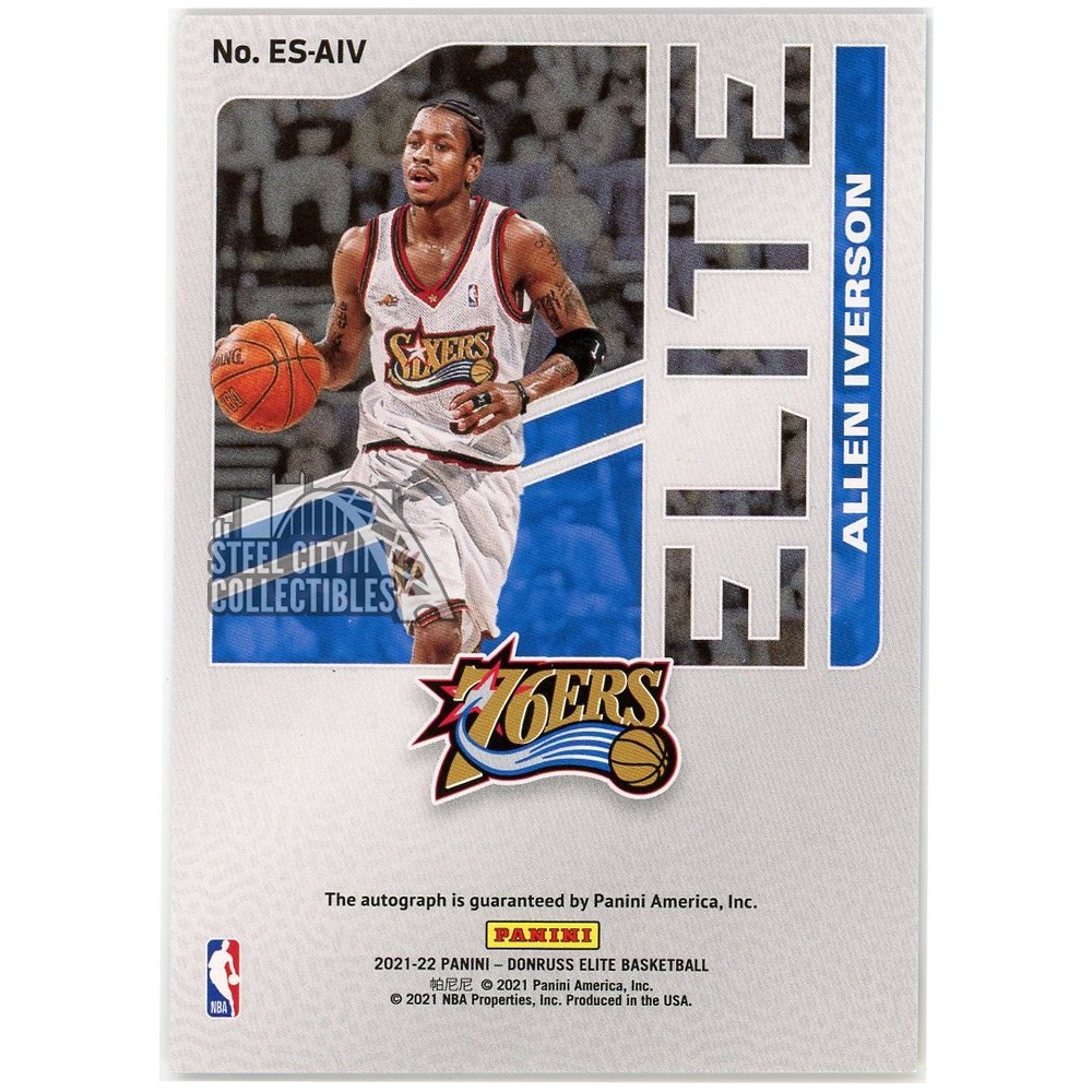 Allen Iverson 2021-22 Panini Donruss Elite Auto #ES-AIV 27