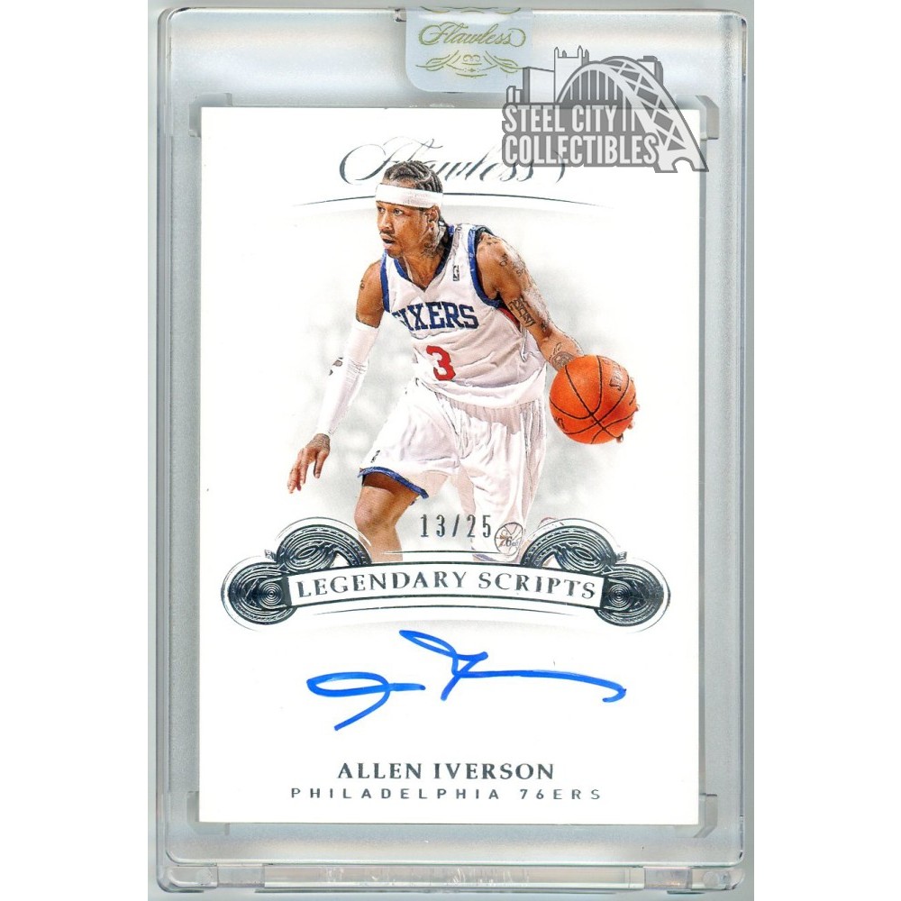 Allen Iverson 2018-19 Panini Flawless Legendary Scripts Auto Card
