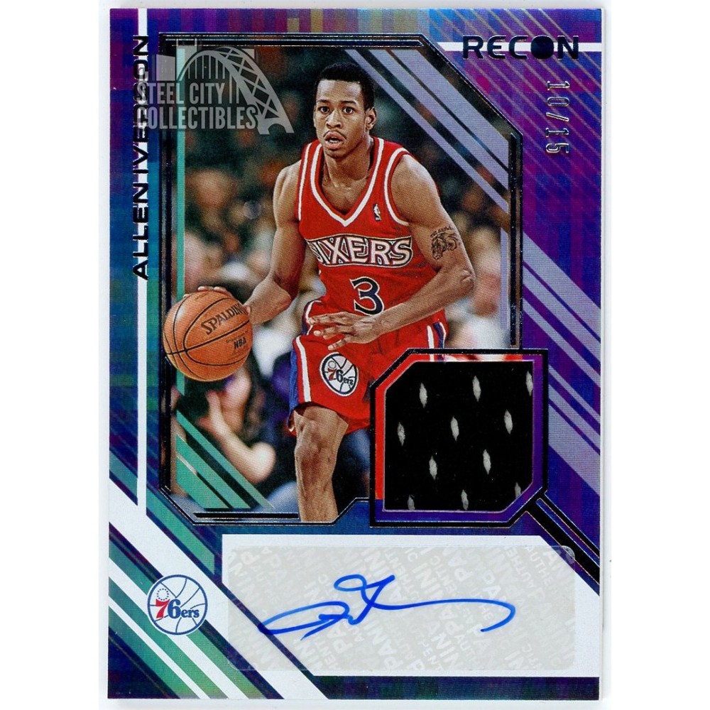 Allen Iverson 2021-22 Panini Recon Patch Autograph Card #JA-AIV 10