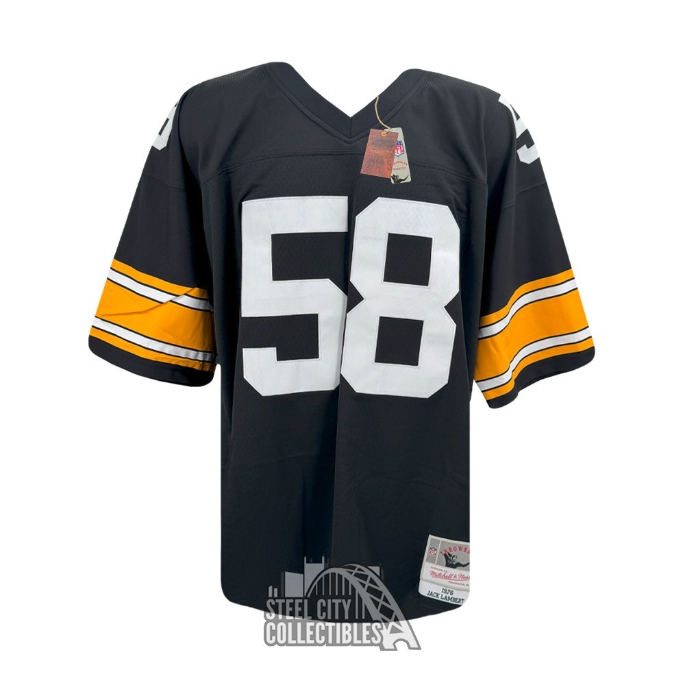 Jack Lambert HOF 90 Autographed Pittsburgh Black Mitchell & Ness
