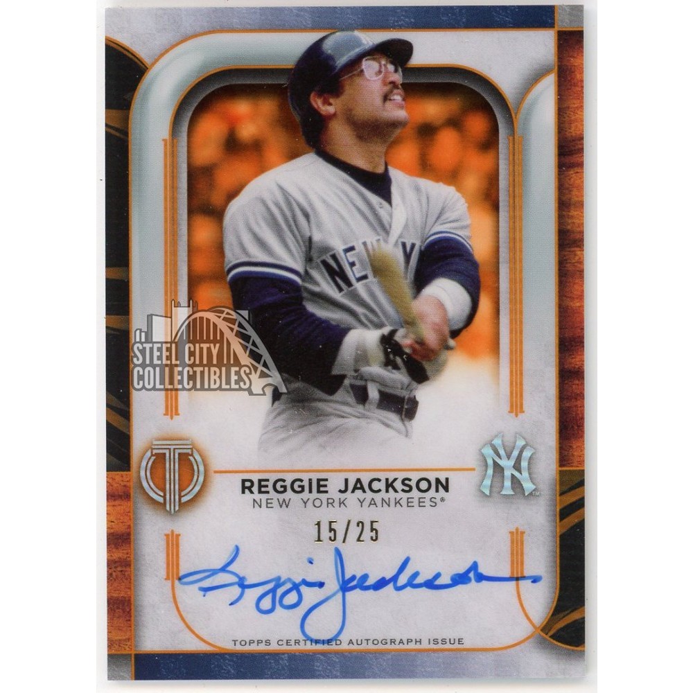 Reggie Jackson 2022 Topps Tribute Orange Autograph Card #TA-RJ 15