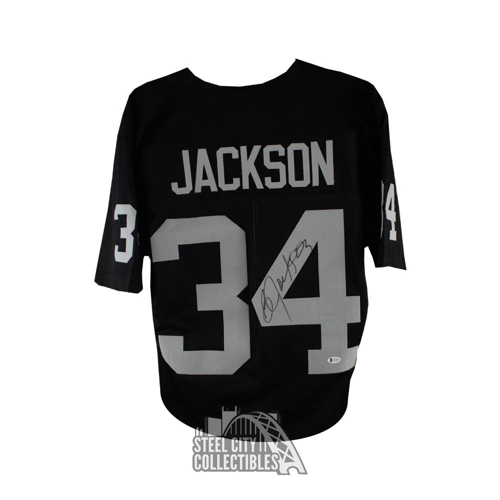 Bo Jackson Autographed Oakland Raiders Custom Black Football Jersey - BAS COA