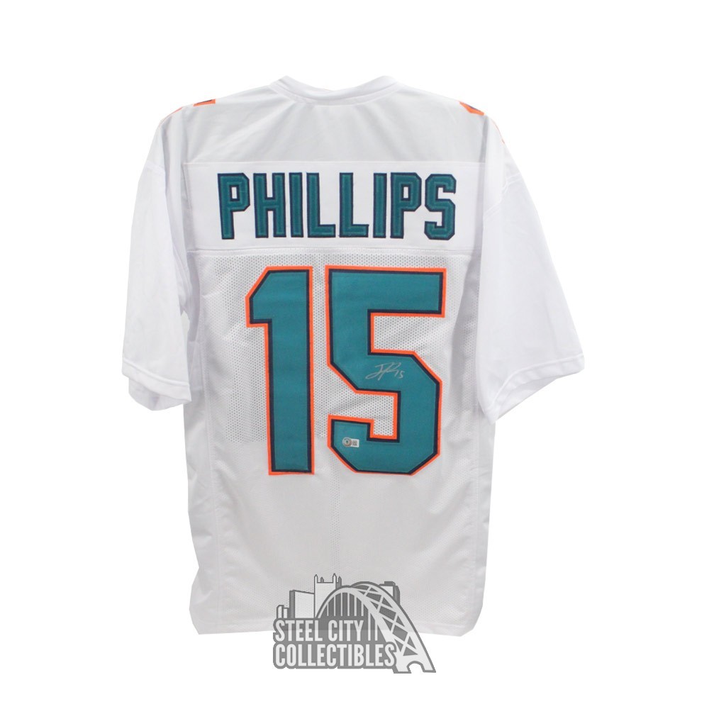 Jaelan Phillips Autographed Miami Custom White Football Jersey - BAS