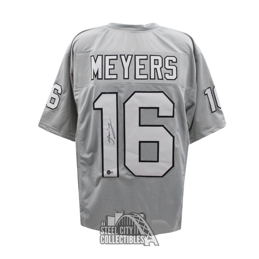 Jakobi Meyers Autographed Las Vegas Custom Silver Football Jersey - BAS