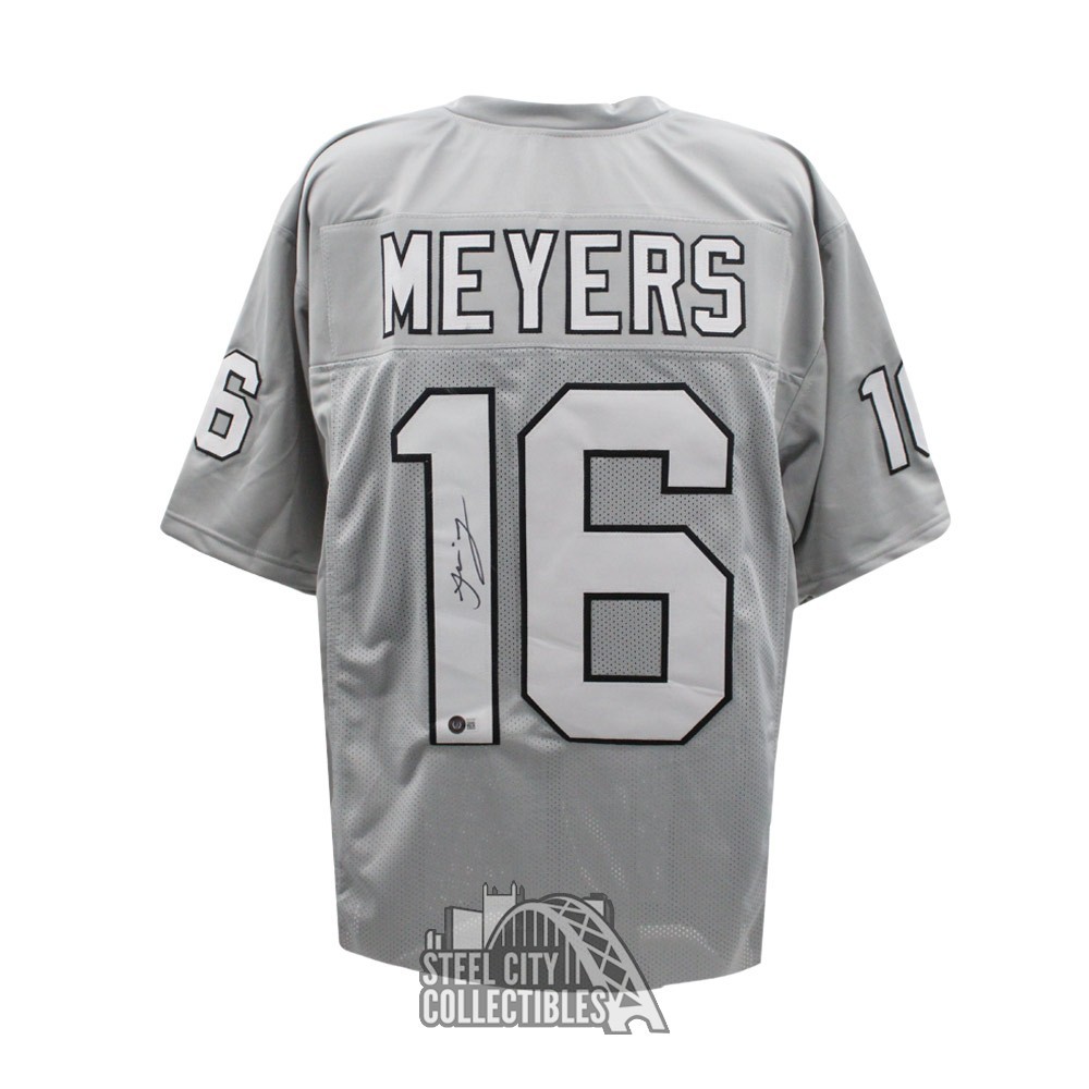 Jakobi Meyers Autographed Las Vegas Custom Silver Football Jersey BAS Steel City Collectibles