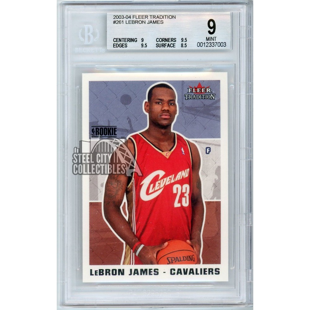 LeBron James 2003-04 Fleer Tradition Rookie Card #261 BGS 9