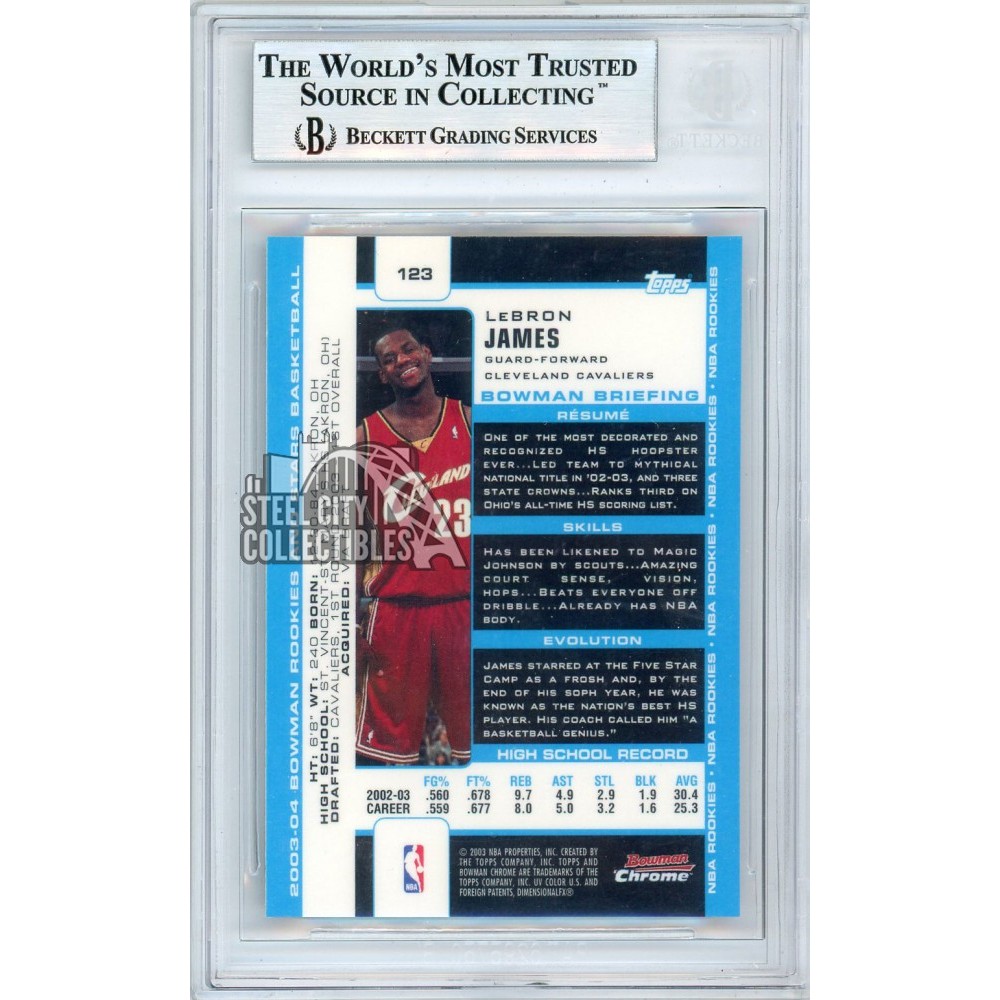 bowman chrome lebron james rookie card