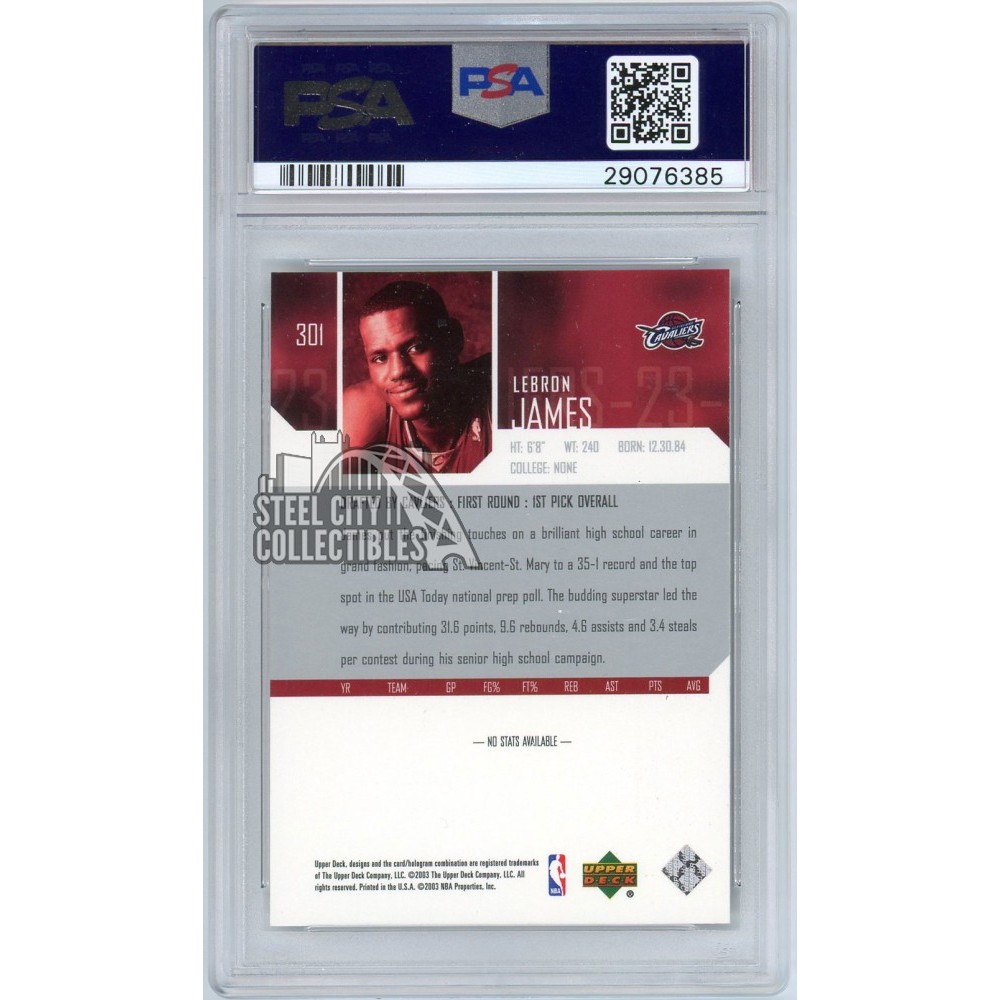LeBron James 2003-04 Upper Deck Rookie Card #301 PSA 10 | Steel