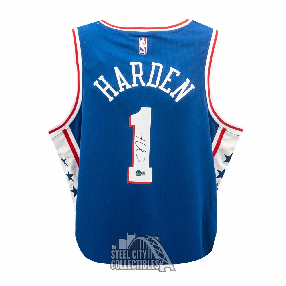 James Harden Autographed Philadelphia Nike Swingman Statement Edition Basketball Jersey - BAS