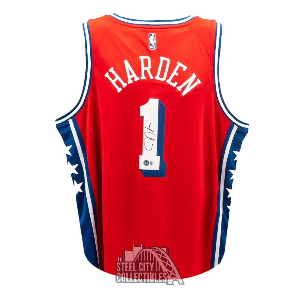 James Harden Autographed Philadelphia Nike Statement Edition Basketball Jersey - | Steel City Collectibles