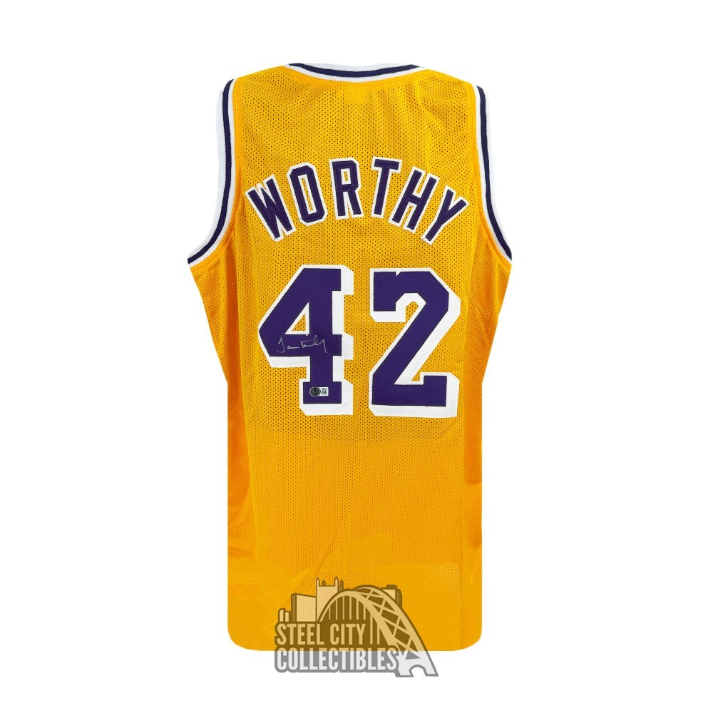 Maillot Lakers Signé James Worthy – Jaone, Authentifié JSA, Avec Certificat COA, Pièce Collector NBA