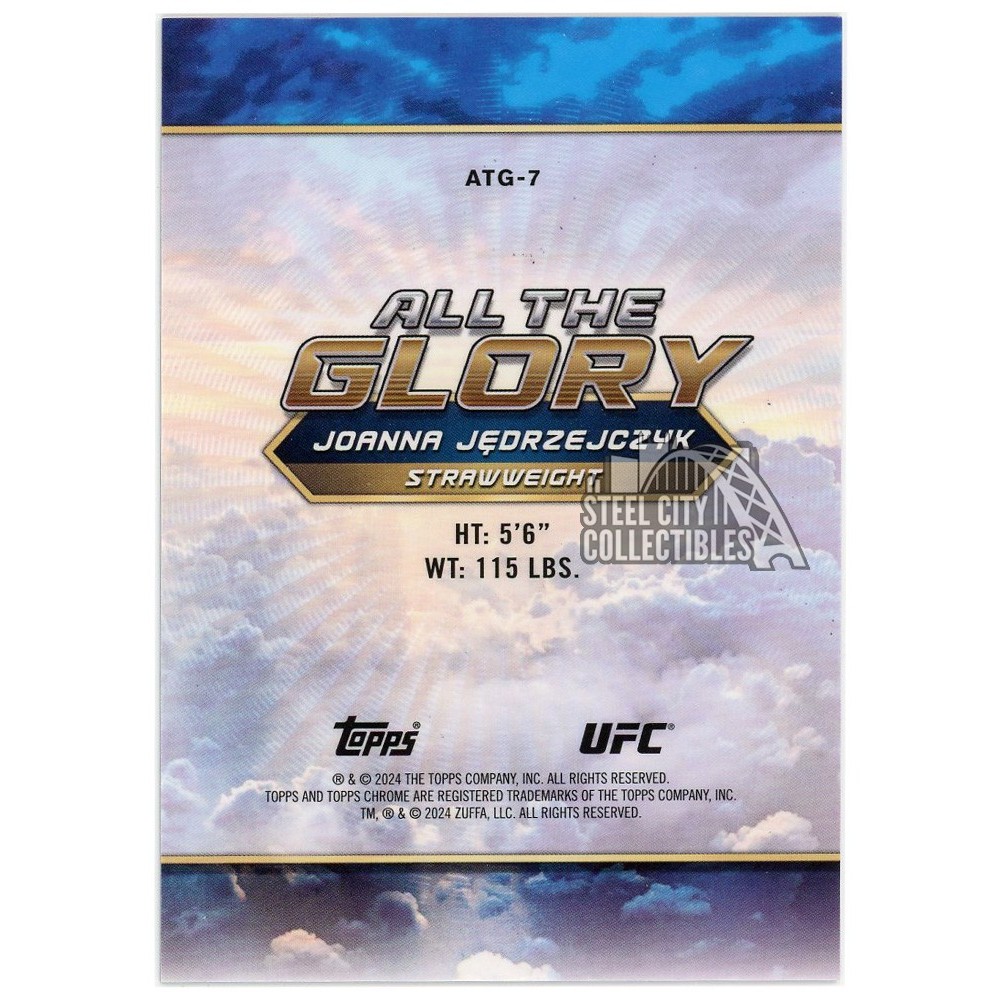 Joanna Jedrzejczyk 2024 Topps Chrome UFC All The Glory SSP Card