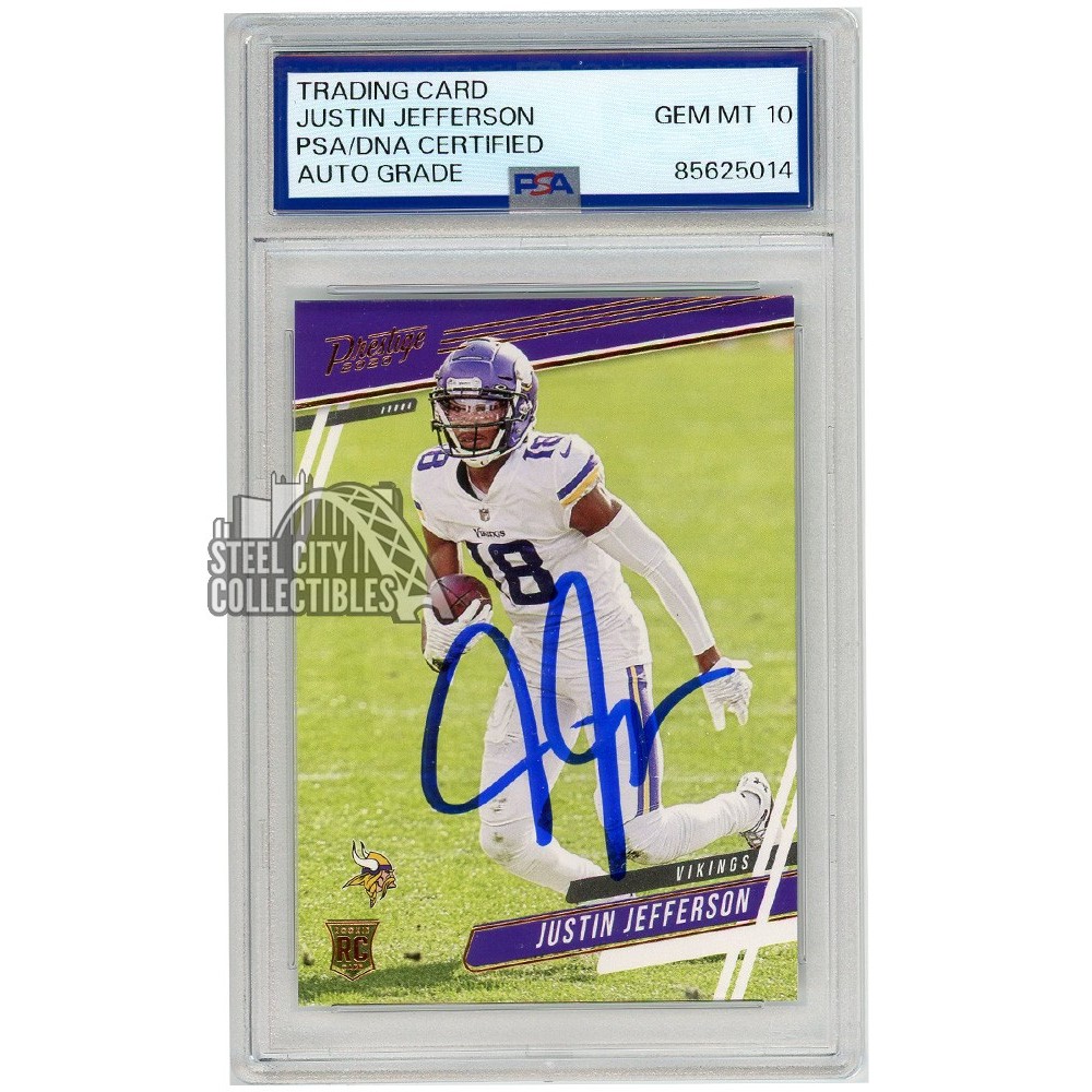 justin jefferson graded card 2020 Panini Select Football Rookie RC #61 PSA 10 Justin Jefferson 2023 Panini Select