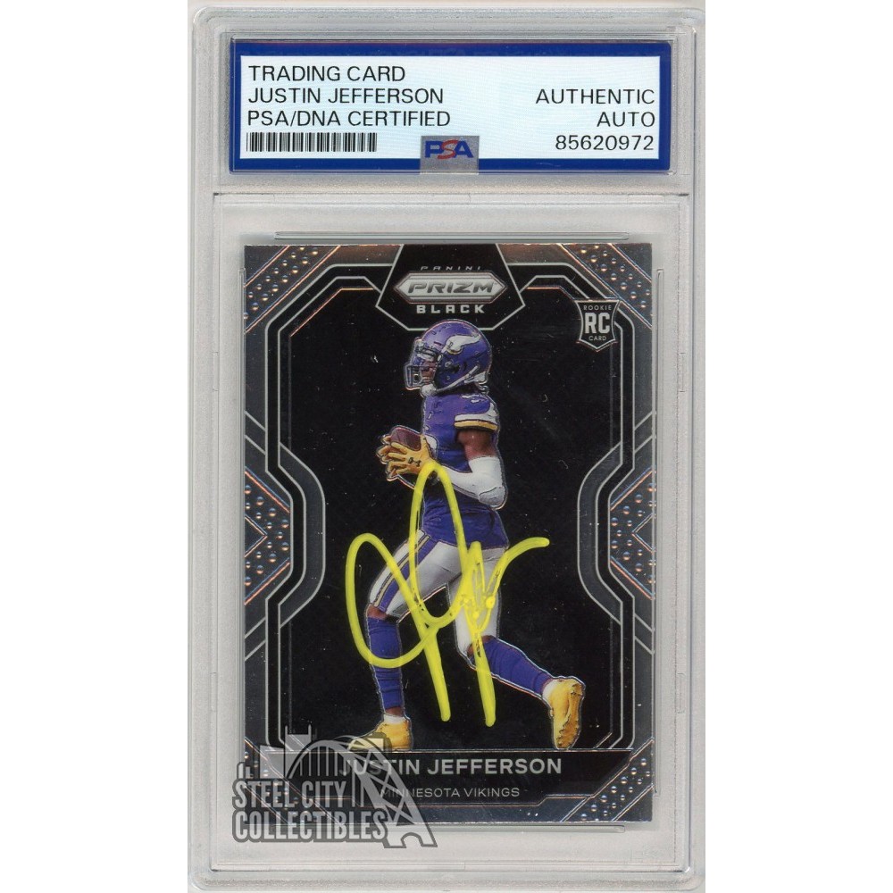 Justin Jefferson 2020 Panini Chronicles Prizm Black Autograph