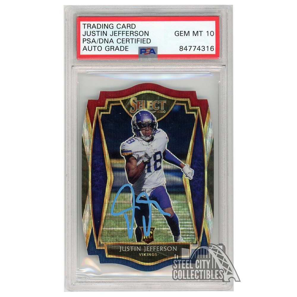 Justin Jefferson 2020 Panini Select Premier Level Tri-Color Die