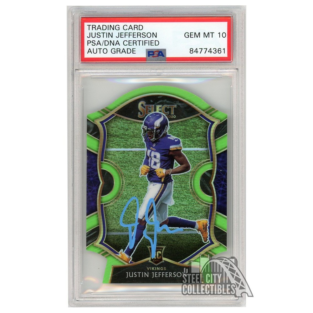 Justin Jefferson 2020 Panini Select Concourse Green Die-Cut