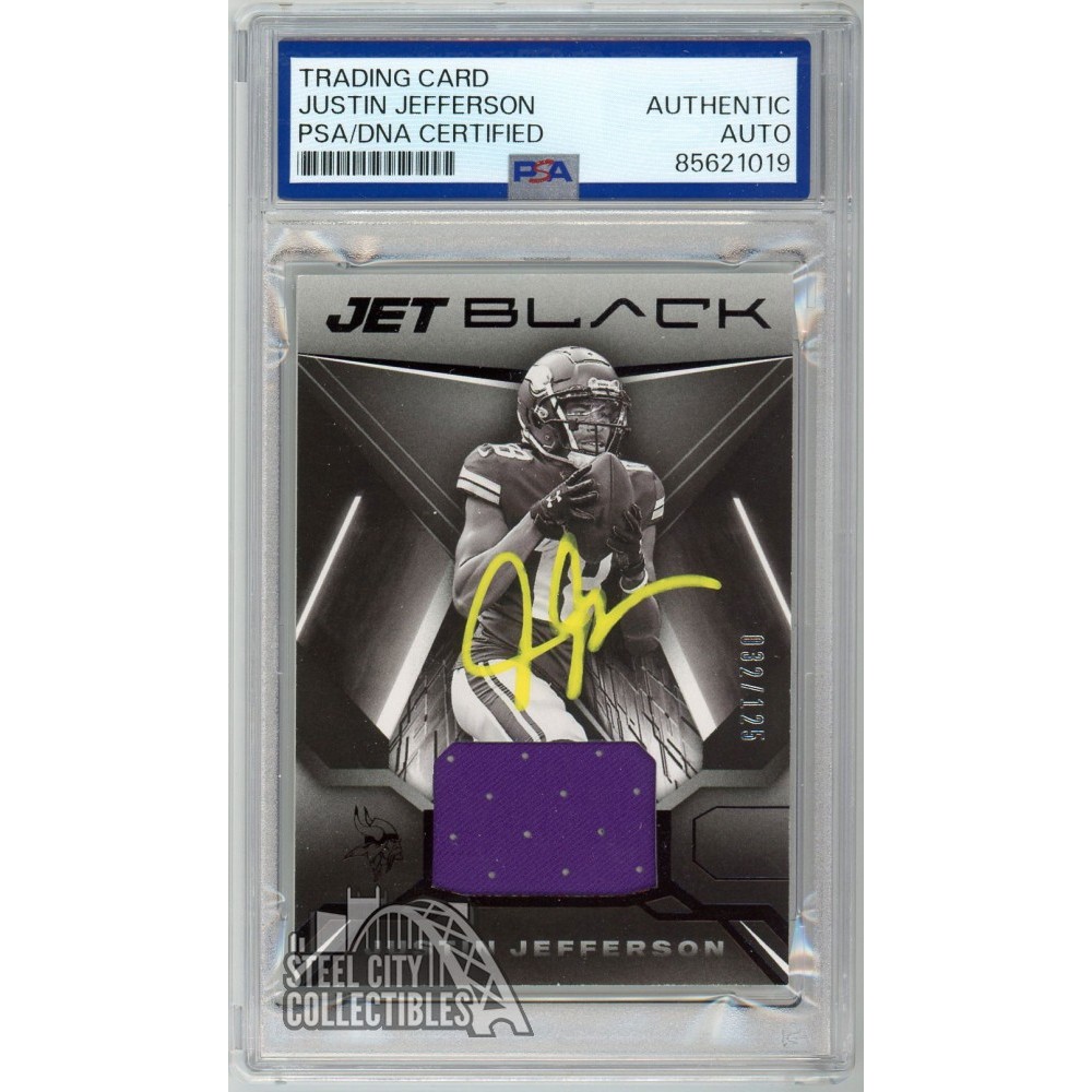 Justin Jefferson 2021 Panini Black Jet Black Jersey Autograph Card