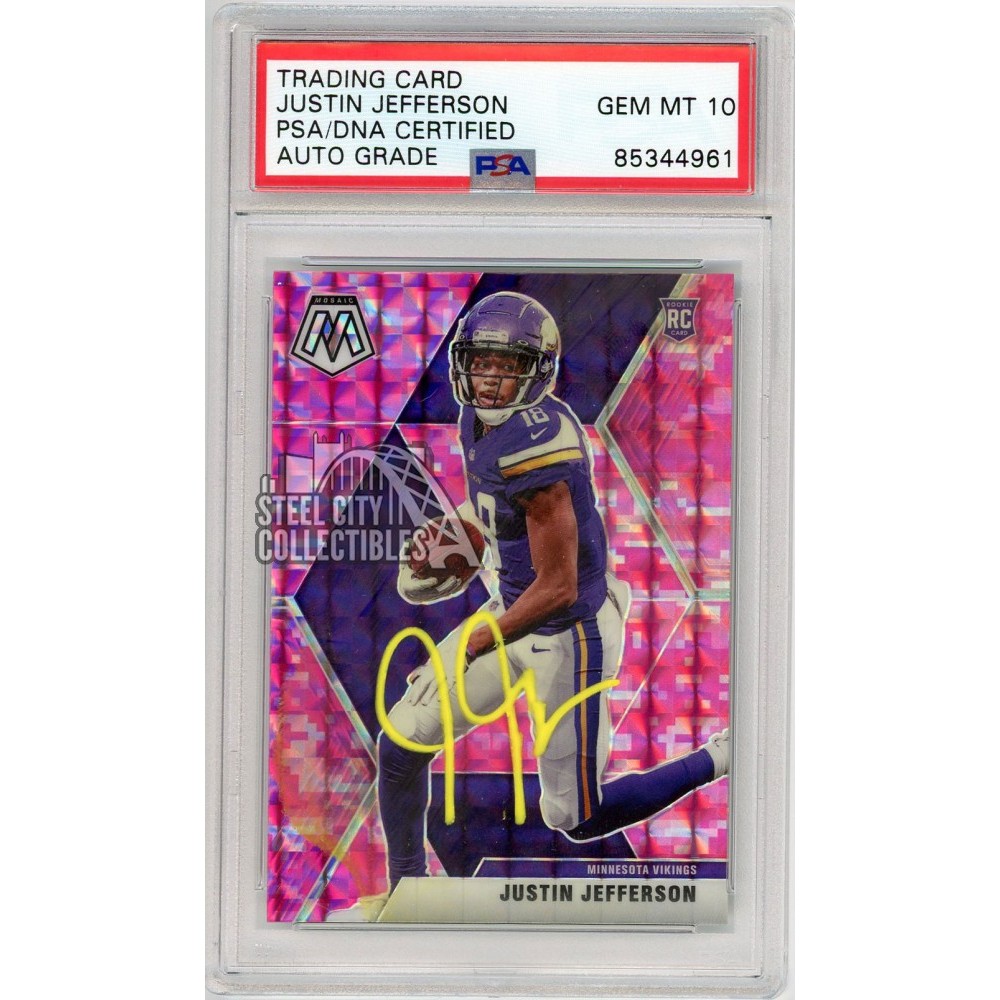 Justin Jefferson 2020 Panini Mosaic Camo Pink Autograph Rookie