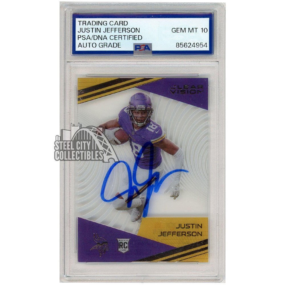 justin jefferson graded card GRADED 10 JUSTIN JEFFERSON 2024 Select Phenomenon #21 Minnesota Vikings Pristine Card