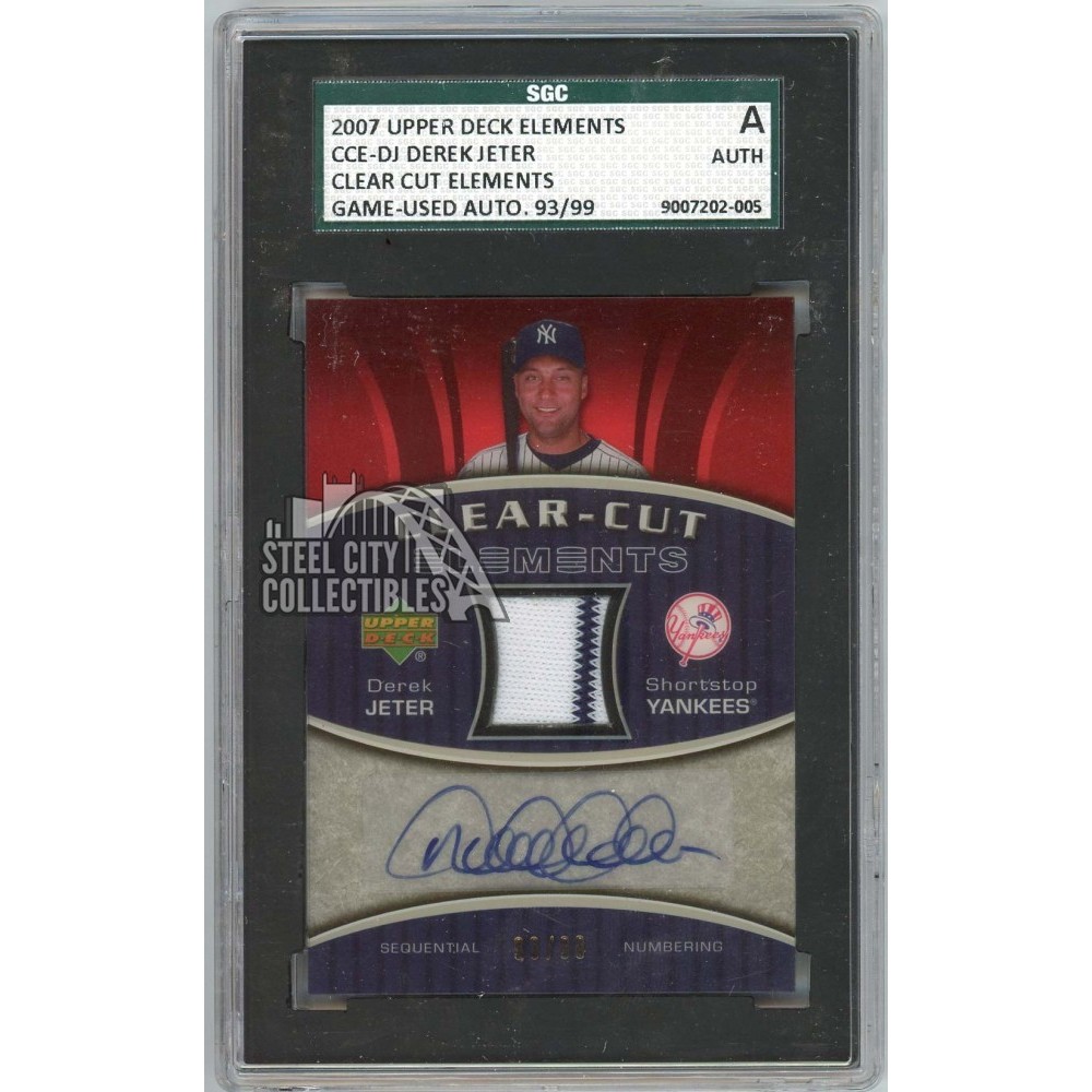 Derek Jeter 2007 Upper Deck Elements Clear-Cut Jersey Autograph