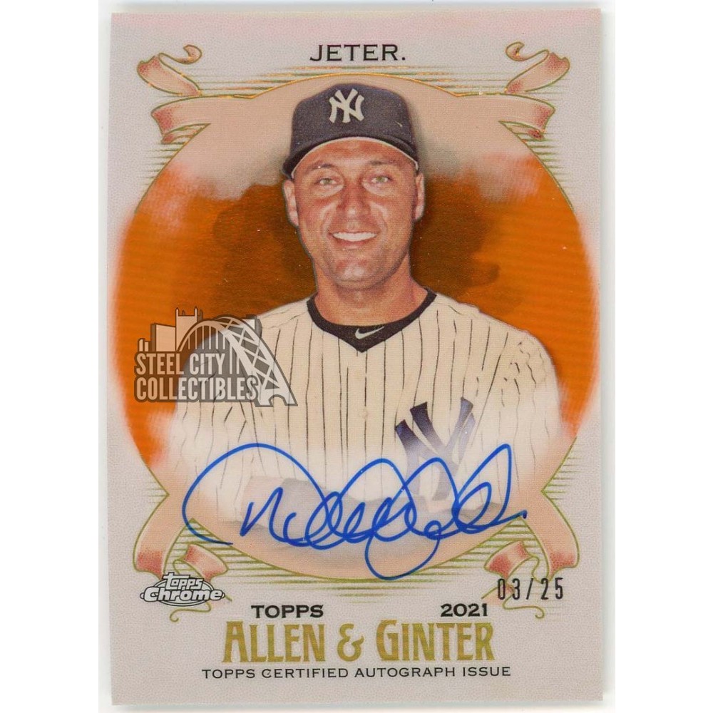 MLB ジーター　直筆サイン　ALLEN & GINTER Derek Jeter 2021 Topps Allen & Ginter Chrome Orange Autograph Card
