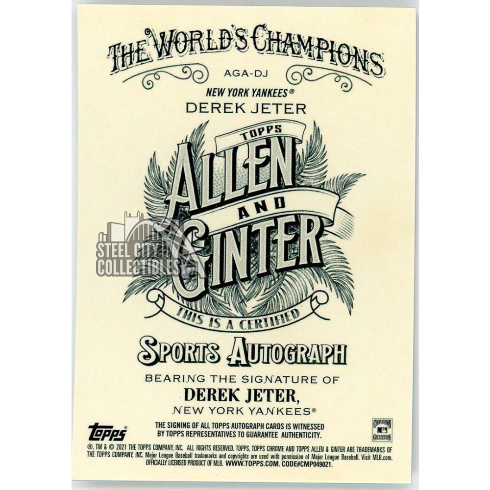 Derek Jeter 2021 Topps Allen & Ginter Chrome Orange Autograph Card