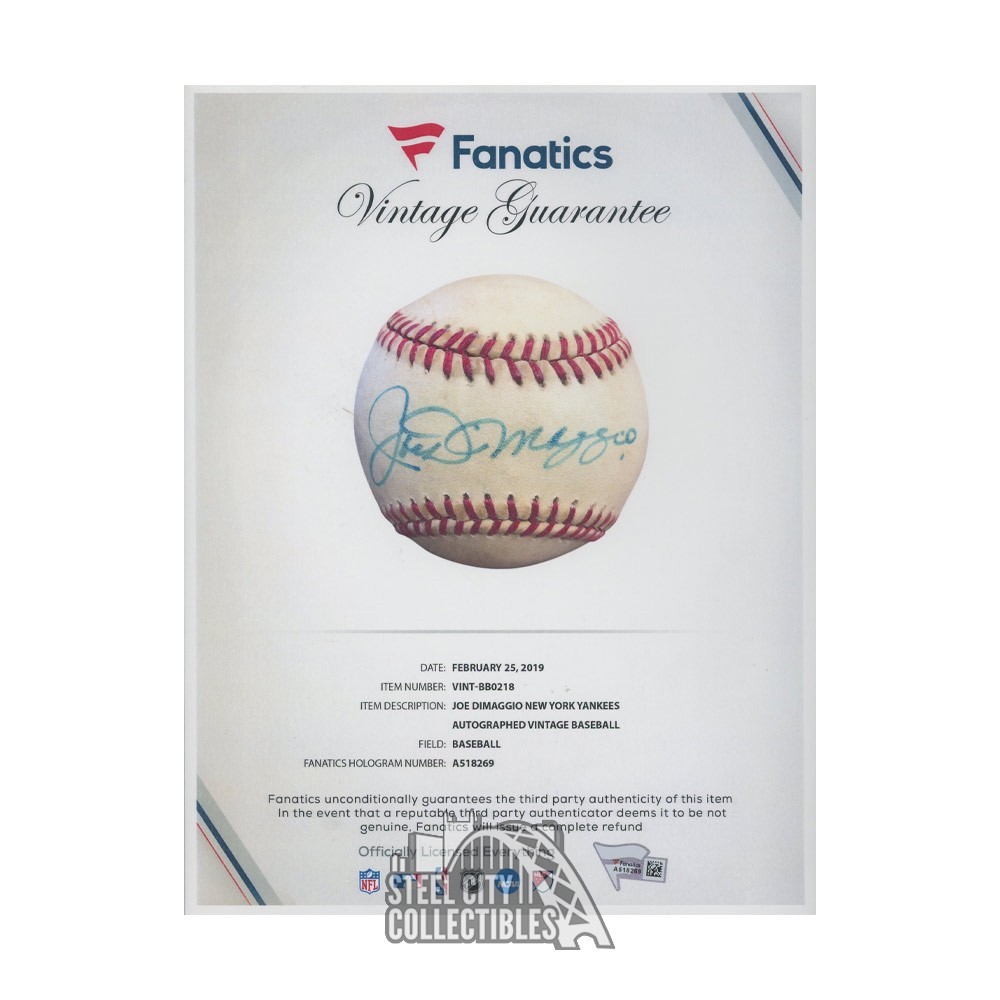 Joe DiMaggio Autographed Official American League Baseball - PSA